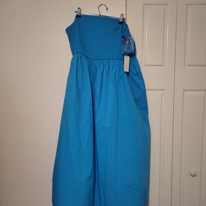 Strapless Blue Dress